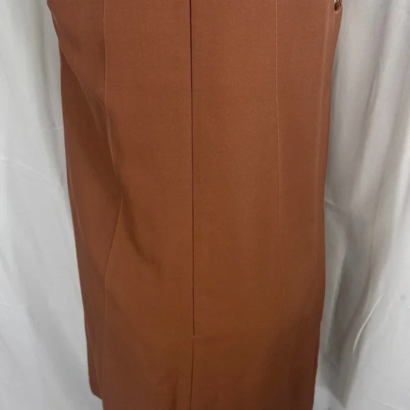 NINA RICCI TERRACOTTA SLEEVELESS MIDI DRESS SIZE 38/US 6